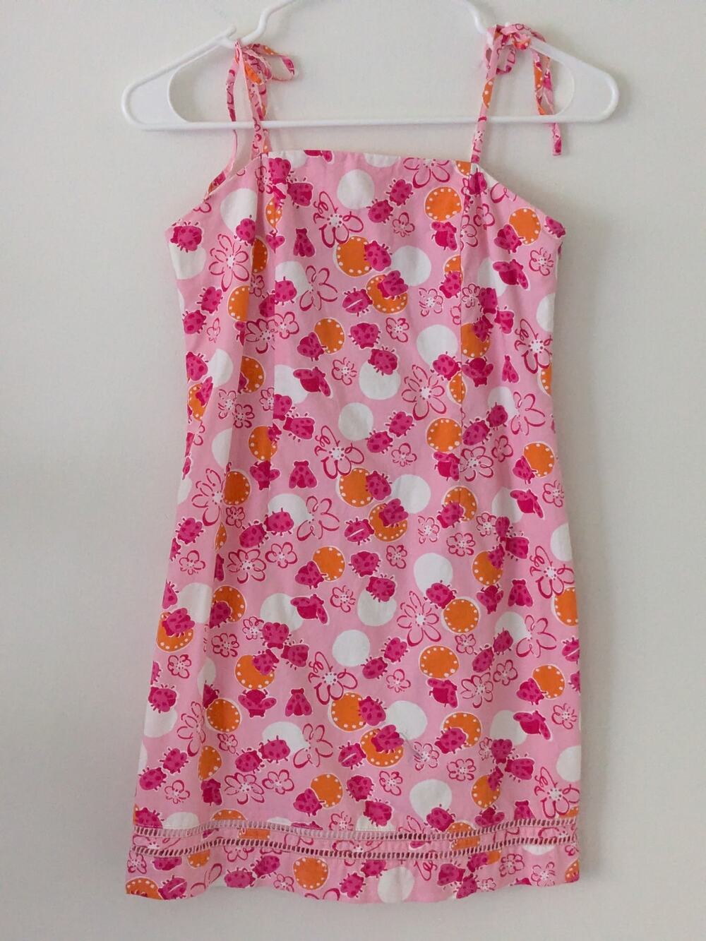 Lilly Pulitzer Sz 12 (Youth) Vintage Ladybug, Floral Print Sundress